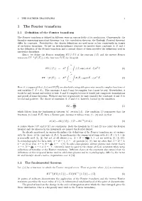 1 the Fourier Transform 1