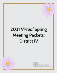2021 Virtual Spring Meeting Packets: District IV