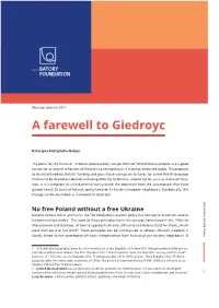 A Farewell to Giedroyc