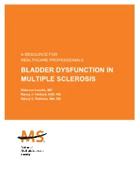 Bladder Dysfunction in Multiple Sclerosis