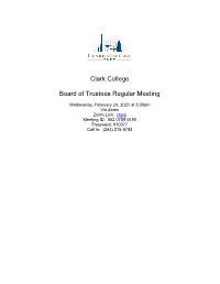 Clark College Board of Trustees Regular Meeting