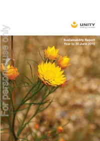 For Personal Use Only Use Personal for UNITY MINING LIMITED – SUSTAINABILITY REPORT 2015