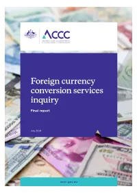 Foreign Currency Conversion Services Inquiry