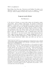 Fragments from the Ājīvikas* Piotr Balcerowicz