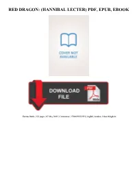 Hannibal Lecter) Pdf, Epub, Ebook