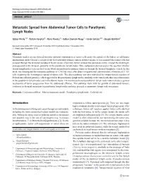 Metastatic Spread from Abdominal Tumor Cells to Parathymic Lymph Nodes