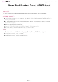 Mouse Rbm6 Knockout Project (CRISPR/Cas9)