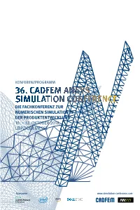 36. Cadfem Ansys Simulation Conference Die Fachkonferenz Zur Numerischen Simulation in Der Produktentwicklung 10