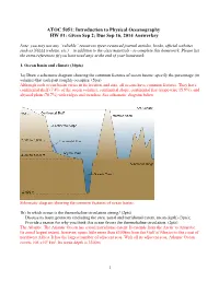 ATOC 5051: Introduction to Physical Oceanography HW #1: Given Sep 2; Due Sep 16, 2014 Answerkey