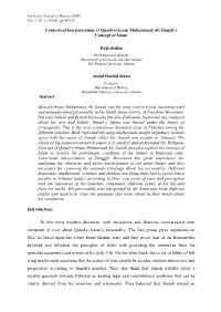 Contextual Interpretation of Quaid-E-Azam Muhammad Ali Jinnah’S Concept of Islam