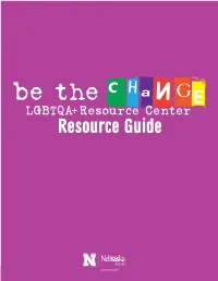 LGBTQA+ Resource Guide Resource LGBTQA+