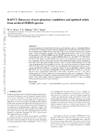 RAFT I: Discovery of New Planetary Candidates and Updated Orbits From