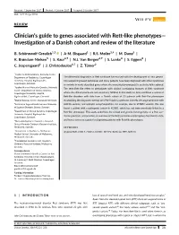Clinician's Guide to Genes Associated with Rett‐Like Phenotypes