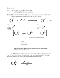 + E X (+ H+ X–) Slow Fast — Step — E Regenerates Disrupts Aromatic X Aromatic Cycle Cycle H H H E E E