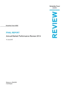 FINAL REPORT Annual Market Performance Review 2014