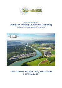 Hands-On Training in Neutron Scattering Paul Scherrer Institute