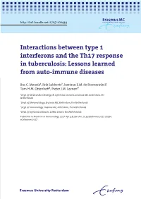 Interactions Between Type 1 Interferons and the Th17 Response in Tuberculosis: Lessons Learned from Auto-Immune Diseases