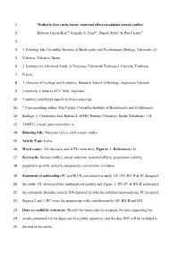 Maternal Effects Modulate Sexual Conflict