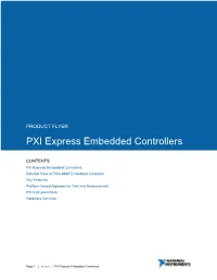 PXI Express Embedded Controllers Product Flyer