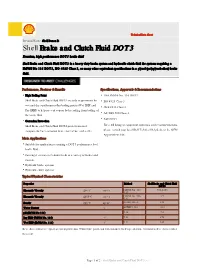 Shell Brake and Clutch Fluid DOT 3