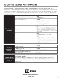 TD Beyond Savings Account Guide