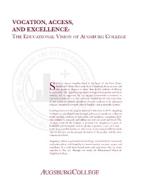VOCATION， ACCESS， and Excellence