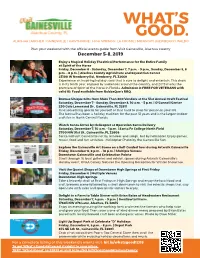Whats Good Events Guide December 5-8 2019 Gainesville and Alachua