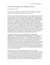 Champlain, Trade, and Indigenous Deathways by Douglas Hunter