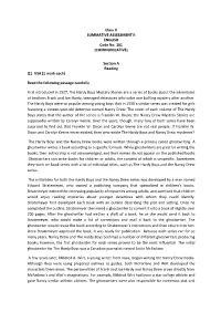 Class X SUMMATIVE ASSESSMENT II ENGLISH Code No. 101 (COMMUNICATIVE)