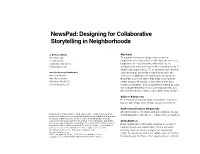 Designing for Collaborative Storytelling in Neighborhoods