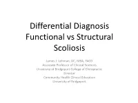 Differential Diagnosis Functional Vs Structural Scoliosis