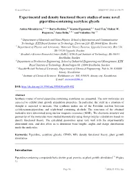 Experimental and Density Functional Theory Studies of Some Novel Piperidine-Containing Acetylene Glycols