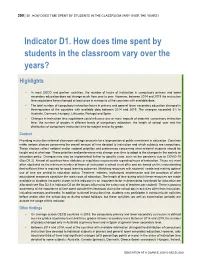 Indicator D1. How Does Time Spent by Students in the Classroom Vary Over the Years?