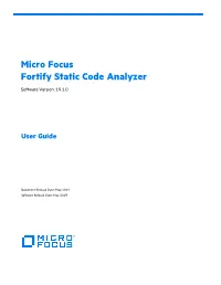 Micro Focus Fortify Static Code Analyzer User Guide