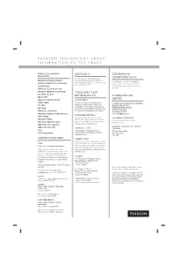Pearson Technology Group Information to the Trade