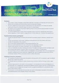 Report from the Consultation Session