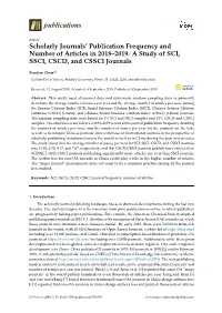 A Study of SCI, SSCI, CSCD, and CSSCI Journals