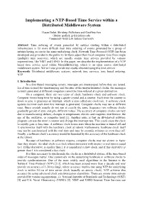 Implementing a NTP-Based Time Service Within a Distributed Middleware System