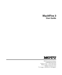Machfive 3 User Guide