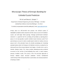 Microscopic Theory of Entropic Bonding for Colloidal Crystal Prediction