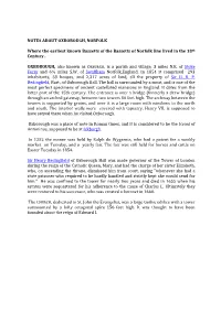 NOTES ABOUT OXBOROUGH, NORFOLK Where the Earliest