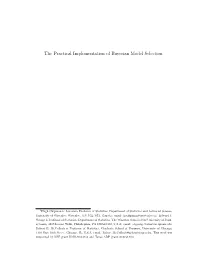 The Practical Implementation of Bayesian Model Selection