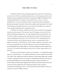 1 Heiner Müller's the Mission While Bertolt Brecht in His Learning Plays