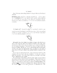14. Limits One of the More Interesting Notions of Category Theory, Is the Theory of Limits