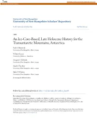 An Ice-Core-Based, Late Holocene History for the Transantarctic Mountains, Antarctica Paul A