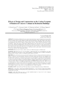 Effects of Design and Construction on the Carbon Footprint of Reinforced Concrete Columns in Residential Buildings