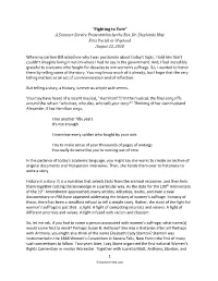 Fighting to Vote” a Summer Service Presentation by the Rev