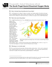 Frequently Asked Questions About the South Puget Sound Dissolved Oxygen Study