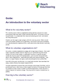 Guide: an Introduction to the Voluntary Sector