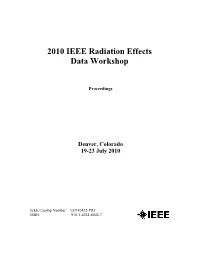 2010 IEEE Radiation Effects Data Workshop